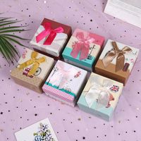 Bolsas de joyas bolsas 6pcs cajas de cajas de regalo de regalo de color mixto de lazo y empaque Brothday
