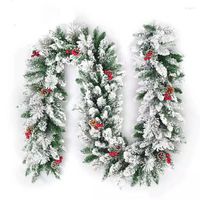 Декоративные цветы 180 см рождественские ротантные гирлянды со снегом для интерьера деко -деко -искусственные цветы домашняя лестница Зимний год