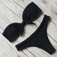 Swim Wear Women's Bikinis Sexy Solid Summer Swimsuit Wok Tie Tine