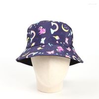 Berets Cotton Cartoon Animals Print Bucket Hat Fisherman Outdoor Travel Sun Cap Hüte für Männer und Frauen 336