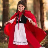 소녀 드레스 할로윈 어린이 의상 여자의 작은 빨간 승마 후드 아이
