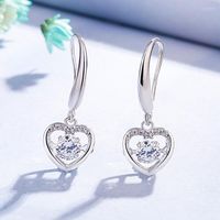 Dangle Earrings Real S925 Sterling Silver Diamond Dorp Earri...