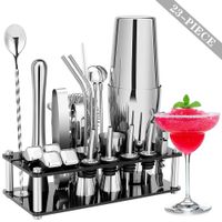 Ferramentas de barra 23 peças Cocktail Shaker Conjunto de aço inoxidável Martini Drink Kit Tender Kit Party 550 750ml Boston 230508
