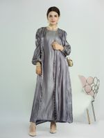 Ethnische Kleidung Ramadan Eid Djellaba Anzüge Abaya Dubai Zweiteilige muslimische Sets Kleid Abaya Dubai Türkei Muslim Islam Abayas mit Gürtel WY1336 230508