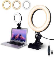 6810 Inch Protable Selfie Ring Light With Clip On Laptop Com...