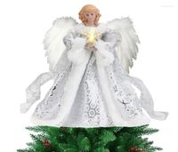 Decorazioni natalizie Rustico Angelo Albero Topper Statua superiore delicata con decorazione a LED per le vacanze1563506