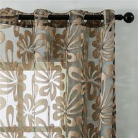 Занавесу коричневый короткий геометрический тул вуал зал для гостиной спальни кухонная ткань ткань ткани 230510