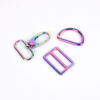 Taschenteile Zubehör 1 14-Zoll-Metallkarabinerhaken Schiebeschnalle D-Ring-Set Handtaschen-Hardware-Kit Regenbogenfarbe 230509
