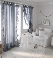 Curtain INS Heat Insulated Curtains With Ruffle For Living R...