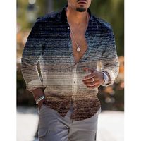 القمصان غير الرسمية للرجال أزياء فاخرة رجال قميص واحد الصدر من ثلاثة ألوان طباعة الأكمام الطويلة قمم ملابس هاواي حفلة كارديجان Y23