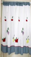 Vorhang, 2 Stück, 75 x 76 cm, rustikale Früchte, bestickt, kurze Küche, Café, Baumwolle, kleine Vorhänge, Fensterschabracken, 1628833