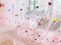 Romantischer 1-teiliger Vorhang-Panel-Ballon-Blumen-Voile-Polyester 100x200cm Drapes2398988
