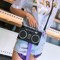 작은 귀여운 참신 디자인 조정 끈 스트랩 크로스 바디 백 라디오 지갑 소녀 핸드백