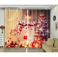 Cortina cortina Babson Red and White Christmas House Decoration 3D Impressão digital DIY Advanced Custom PO9332666