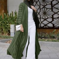 Abbigliamento etnico Siskakia Moda Musulmano Kimono Abaya Solido a righe Cardigan etnico retrò Robe Dubai Medio Oriente Arabia Saudita Eid Abbigliamento 230508