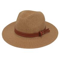 قبعات واسعة الحافة دلو طبيعية بنما ناعمة على شكل قش صيف الصيف ، شاطئ شاطئ الشمس قبعة الأشعة فوق البنفسجية الحماية فيدورا 230509
