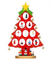 Adornos navideños DIY monolítico árbol de madera escritorio pequeño Mini decoración escena ventana decoración hogar Ornaments8842064