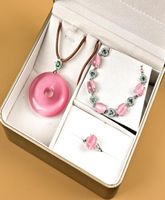 Boutique gioielli donna039s Collana Anello bracciale pendente Collezione completa Rosa Regalo Valentine039s Squisita scatola packagin2407752