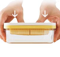 Garrafas de armazenamento Caixa de manteiga com tampa de corte de prato de corte de rede retangular de cozinha Crisper3083497