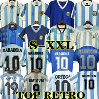 Maradona 1978 1986 2014 Retro Argentina Soccer Jersey Classic 96 97 1994 1998 Newells Old Boys Винтажная футбольная рубашка Messis riquelme Crespo Tevez Ortega Batistuta