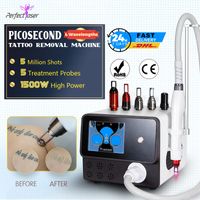 Pikosekunden-Maschine Permanente Pigmententfernung Pico-Sekunden-Laser-Tattoo Entfernen und Waschen der Augenbraue ND Yag-Laser 755 Wabenkopf