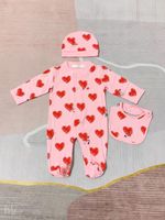 Fashion Infant kids love hearts romper designer Newborn baby...