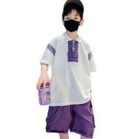 Completi Vestiti per bambini Ragazzi Patchwork Boy Tshirt Corto per costume da ragazza adolescente 6 8 10 12 14 230510