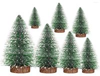 Decoraciones navideñas Decoración del árbol Mini Escritorio de Navidad Pequeños árboles de mesa Escena de pino nevado Festival Escritorio de vacaciones en miniatura Frost Orna8596176