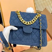 2023 جديدة للأزياء مصممة حقيبة ظهر C على الكتف الأزرق القماشي ، حقيبة يد عالية الجودة ، حقيبة ميني للنساء المصغرة مع صندوق