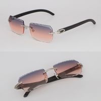 Óculos de sol sem aro de designer de modelos para mulheres originais Buffalo Buffalo Horn Glasses Modelo de luxo Modelo masculino e feminino Diamante Corte Óculos de sol Tamanho quente 58