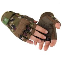 Camouflage Army Fan Tactical Halffinger Gloves Nonslip Absor...