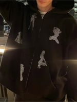 Мужские толстовок толстовок Гот y2k Zip Streetwear Негабаритный модный хип -хоп пробегает для мужчин Harajuku Grunge 230512