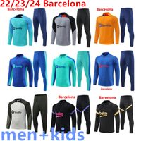 Классический стиль 22 23 24 Barcelona Trade Cuit Barca Football Men and Kids Set для взрослых мальчиков Lewandowski Pedri.