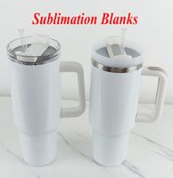 40oz Sublimation Blanks Tumblers Handle Stainless Steel Coff...