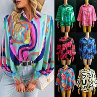 Women' s Blouses Print Blouse Elegant Ruffles Shirt Crop...