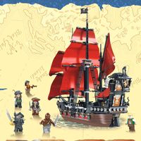 Bloques de construcción de castillo de batalla de piratas y guardias reales, barco pirata, soldado, cuartel, ladrillos, juguete educativo para chico, regalo de cumpleaños G0914