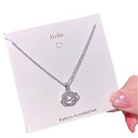 Moda Titanium Steel Salia simples colar de pingente de lua para mulheres Declaração Clavicle Chain Collar Jewelry Gift
