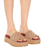 zapatillas de moda para mujer Sandalias de plataforma de 55 mm Cuñas de lona Zapatillas Chanclas de cuero de piel de cocodrilo Tacones sexy Señoras Sandali Diseños de moda