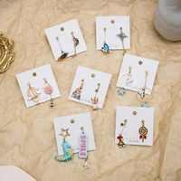 Серьги -сережки моды дизайн звезда луна подвеска для женщин Девочки Симпатичные мультипликационные украшения ушные украшения подарки