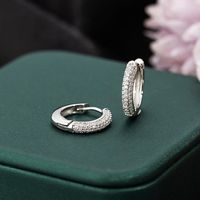 Orecchini a cerchio 2023 classico brillante CZ zircone cubico per donne ragazze colore argento semplici piccoli regali di gioielli da sposa
