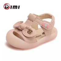 Sandalet dimi yaz bebek kız ayakkabısı sevimli yay yürümeye başlayan çocuk prenses sandalet kapalı ayak parmağı yumuşak mikrofiber deri bebek ayakkabıları kız 230518