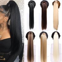 Tails AOSI Straight Clip In Hair Tail Falso Hair 24 "tail Hairpiece Con horquillas Extensiones de cabello de cola sintética para mujeres 230518