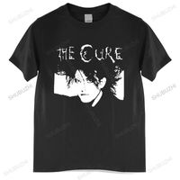 Erkek Tişörtleri Moda Marka Tişörtlü Erkek 1986 Cure Robert Smith Siyah Tişört Orta Pamuklu Tshirt Unisex T-Shirt Gençler Serin Tops 230517