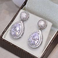 Dangle Earrings Gorgeous Bridal Wedding High Quality Silver ...