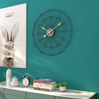 Startseite 80 cm einfache Retro-Wohnzimmer-Eisen-Wanduhr runde dekorative Uhr Metalluhr stumm