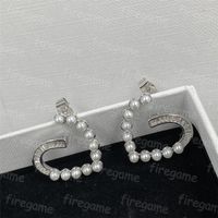 Popular Heart Earrings Silver Pearl Stud Earrings Charm For ...