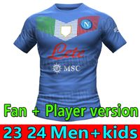 23 24 Kvaratskhelia Napoli Soccer Jerseys Naples 2023 2024 Champion Zielinski Minjae Football Osimhen Lozano SSC Napoli Men Player Kit Kit Maillots de Foot