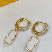 Simple Long Earring Gold Charm Women Earring Steel Diamond F...