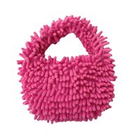 Personnalisé Chenille rose froncé solide moelleux Hobo sacoche poignée sac à main pour femmes sac à bandoulière