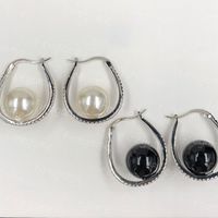 Women Pearl Earings Diamond Silver Color Earring Temperament...